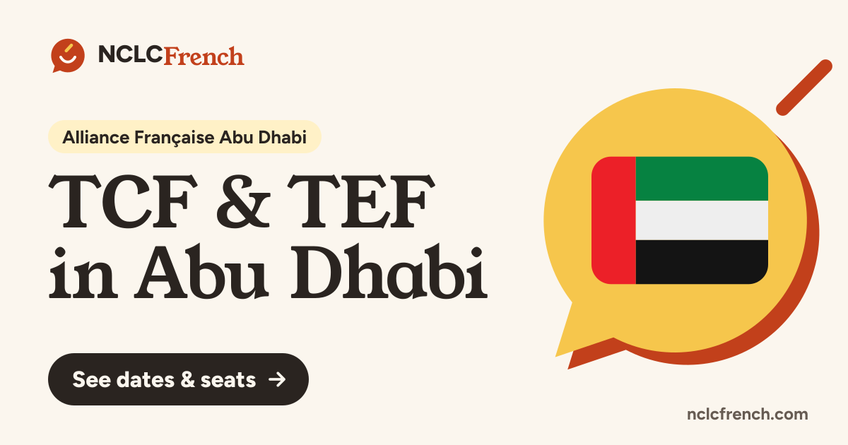 Alliance Française Abu Dhabi: TCF & TEF Canada Dates & Fees